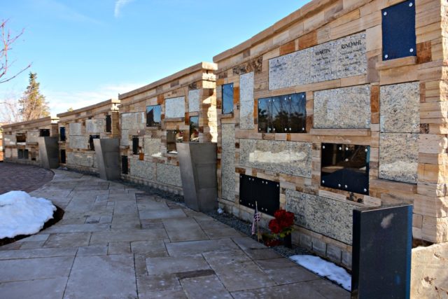 The Touchstone Niche Wall cremation memorial at Seven Stones Cemetery in Denver